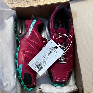 Salomon Women's Athletic Shoes - Maroon and Turquoise